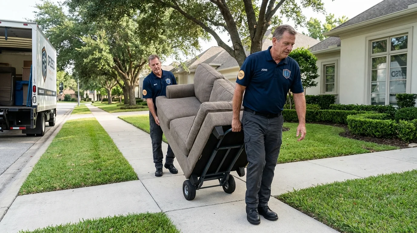 Local residential moving crew loading furniture in Johnson City, TN